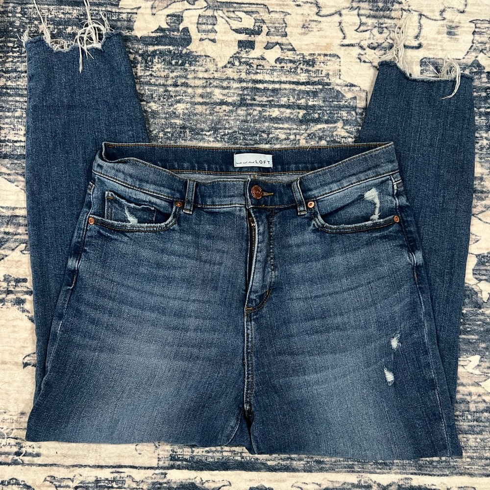 Women's Distressed Blue Jeans